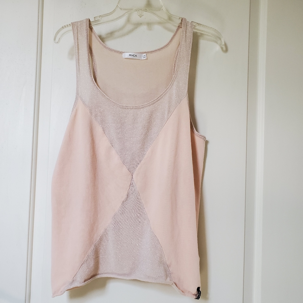 RVCA metallic pink tank top Size Medium